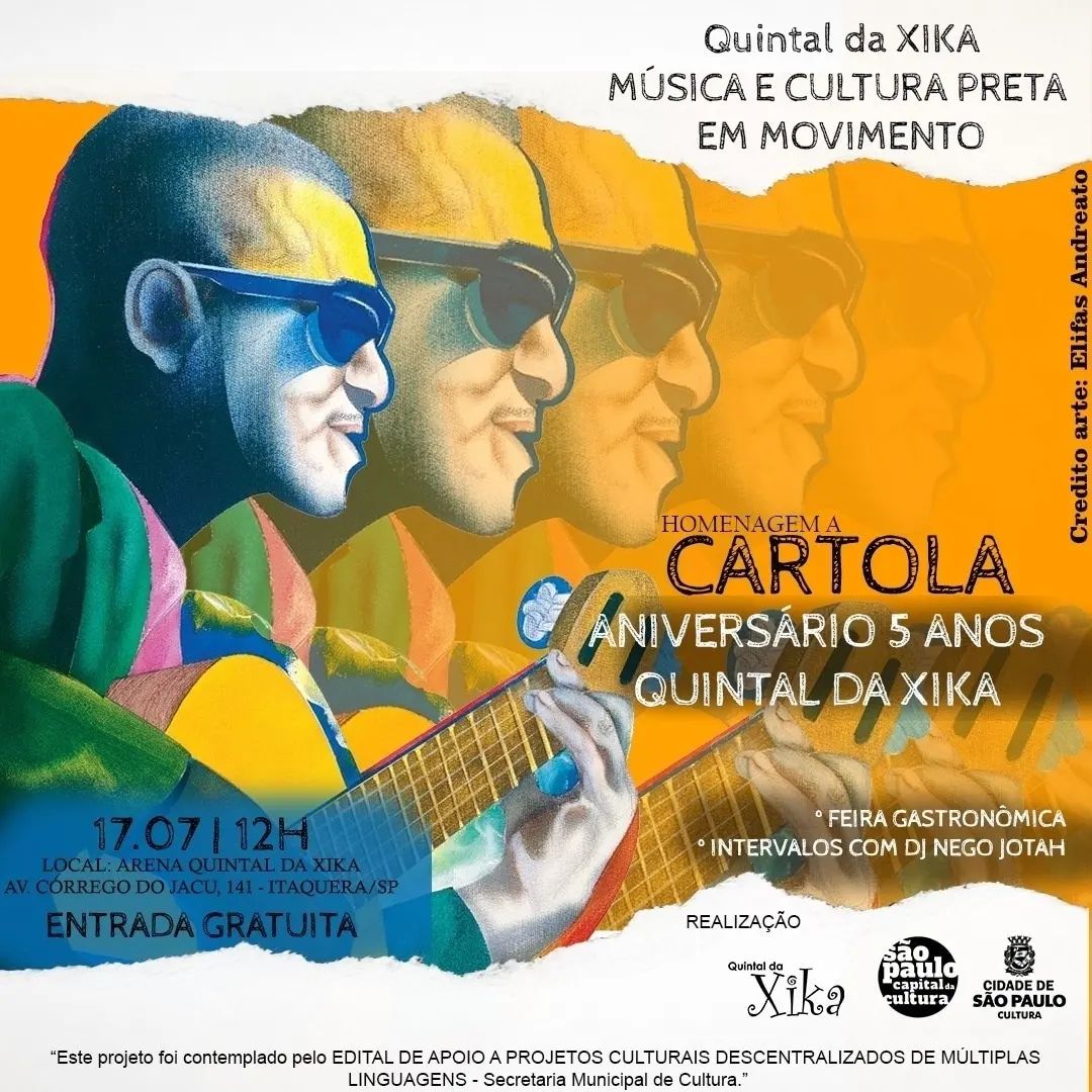 Show em homenagem ao Mestre Cartola será realizado no dia 17/07